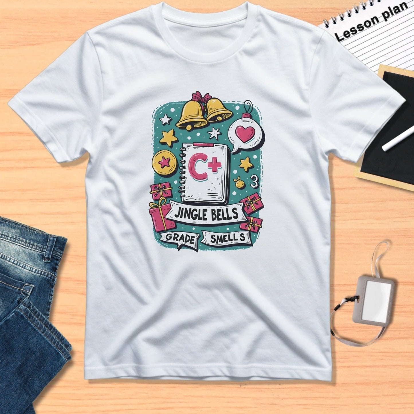 Jingle Bells Grade Smells Festive Teacher T-shirt