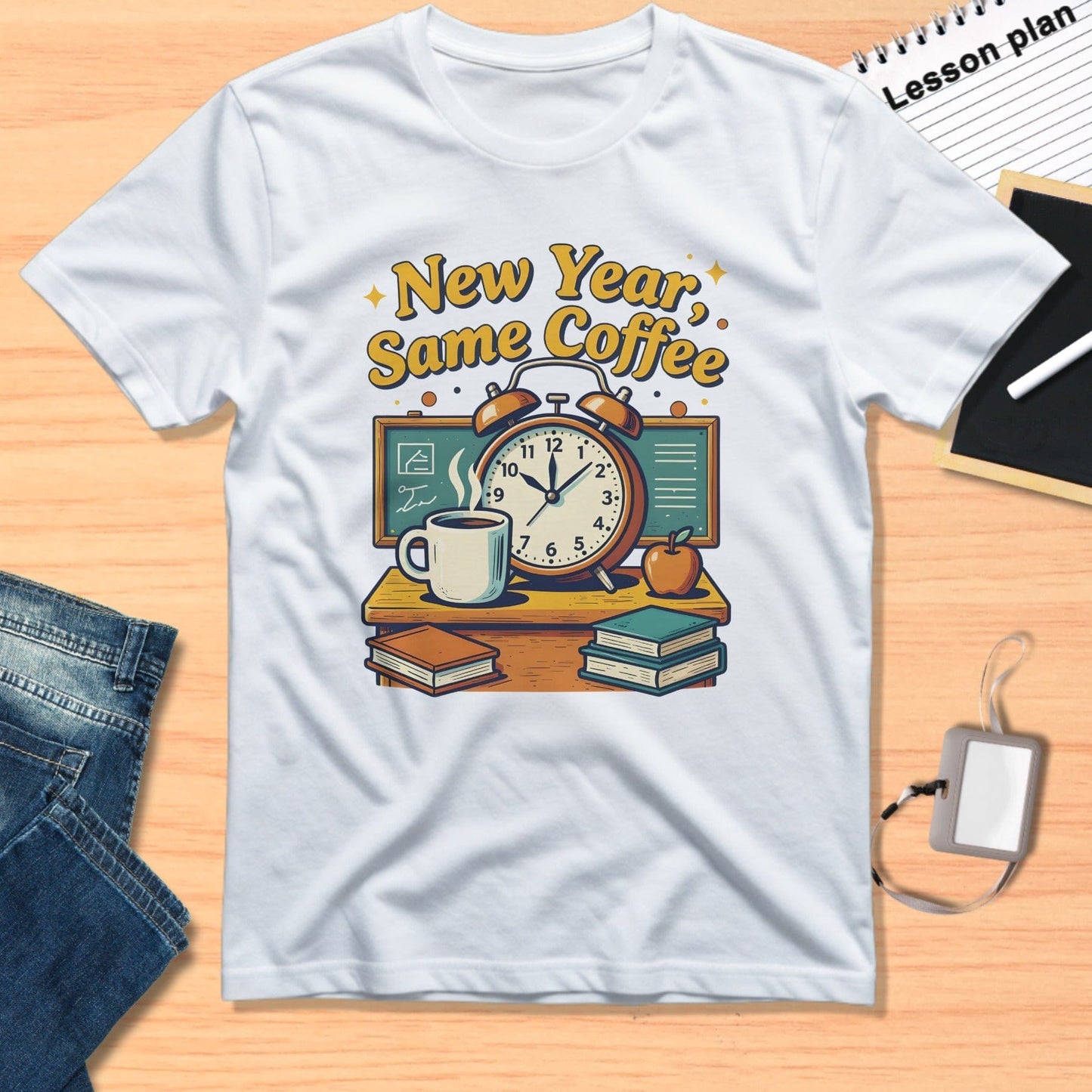 New Year Same Coffee Alarm Clock Classroom T-shirt