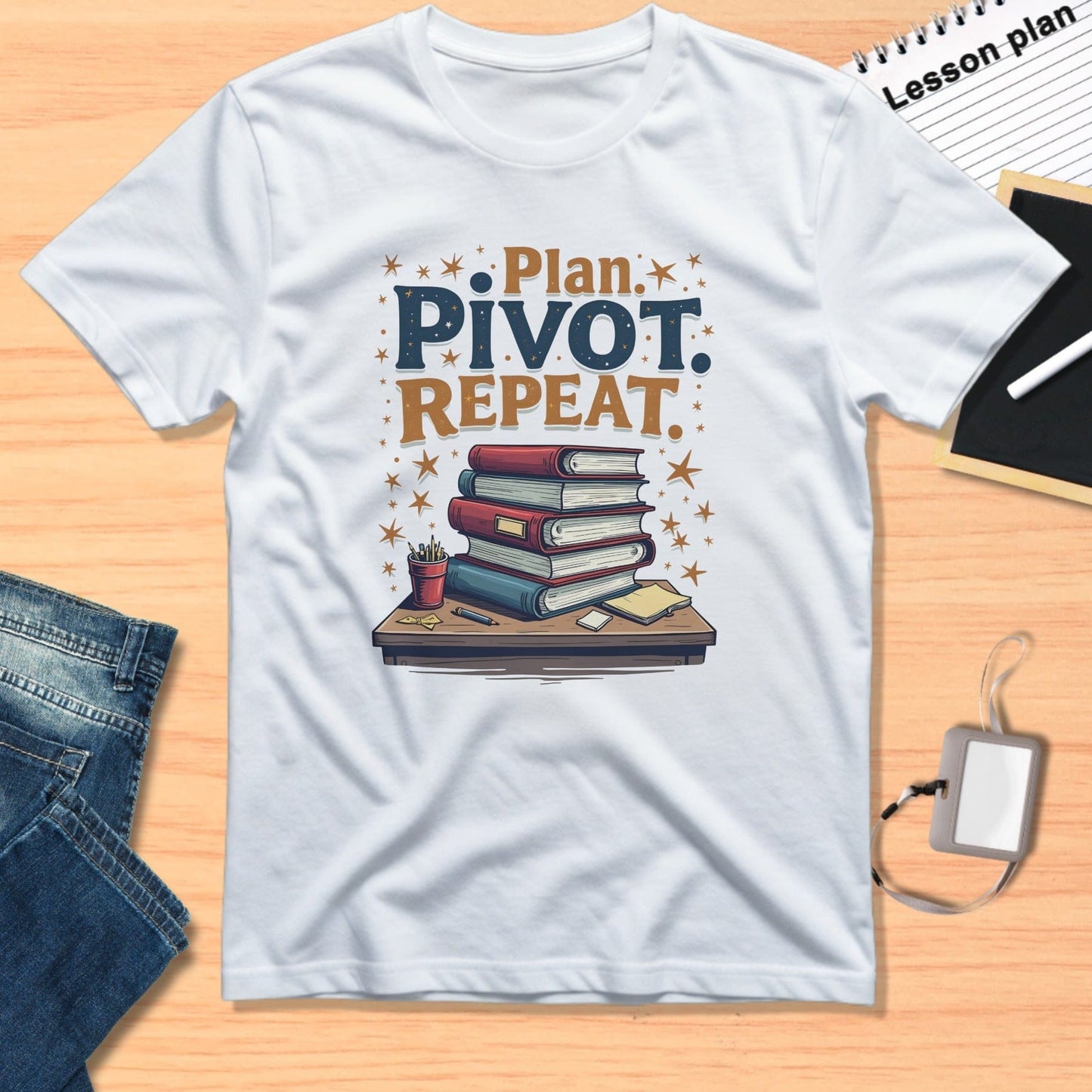 Plan Pivot Repeat with Illustration T-shirt