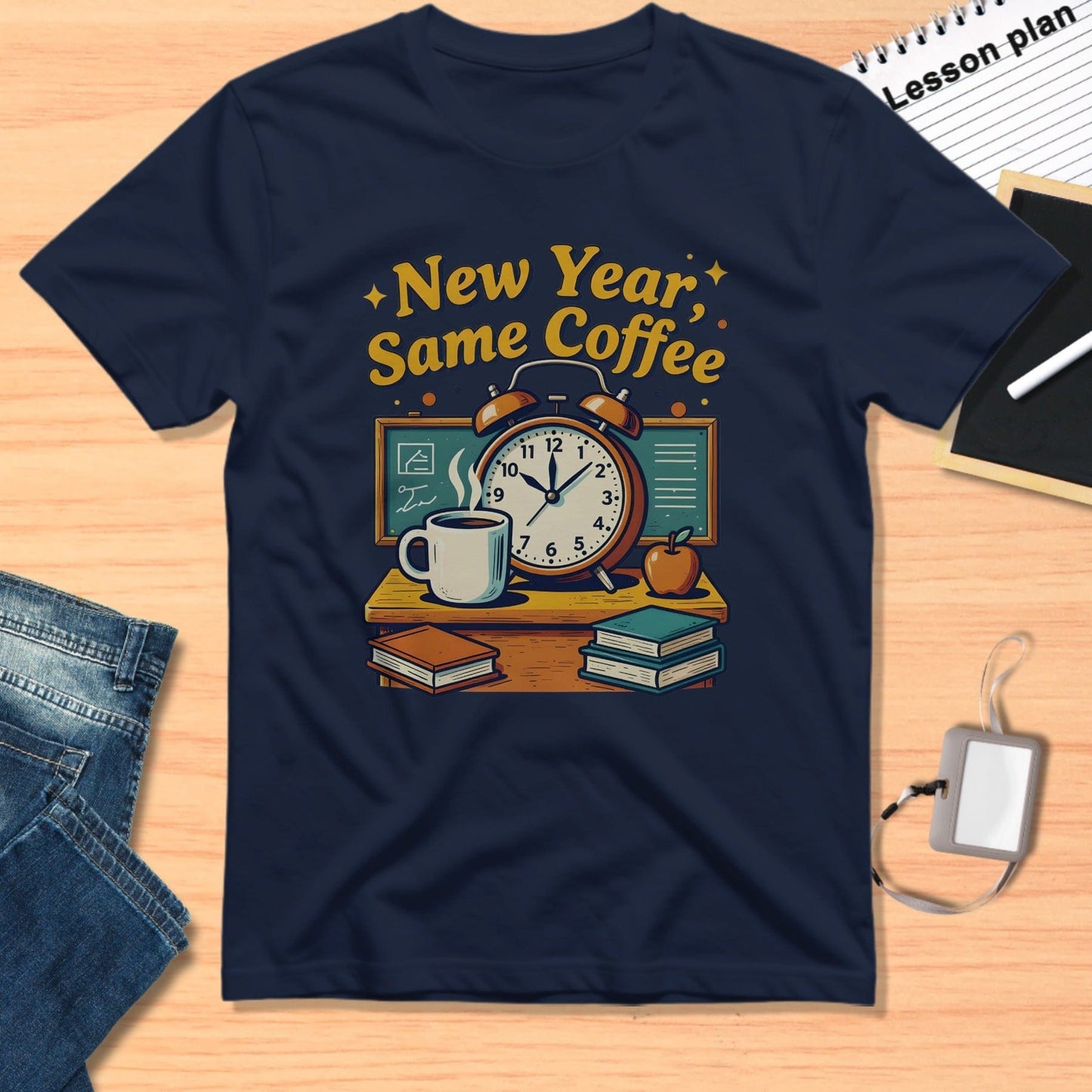New Year Same Coffee Funny Graphic Tee shirt