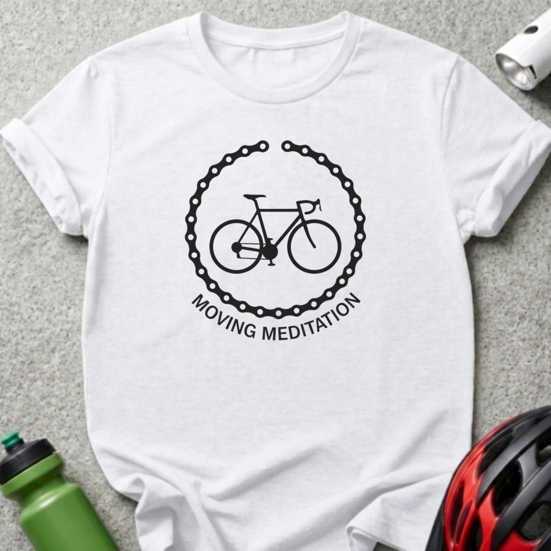 Moving Meditation Bike Chain Graphic T-Shirt Product