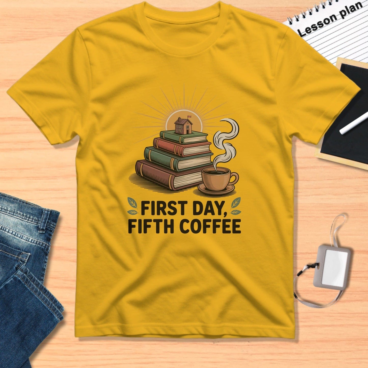 First Day Fifth Coffee Book Lovers Graphic Tee