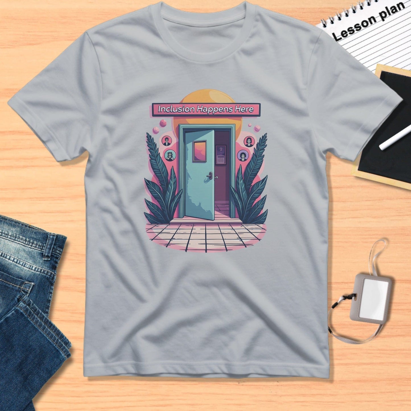 Inclusion Happens Here Door Design T-Shirt