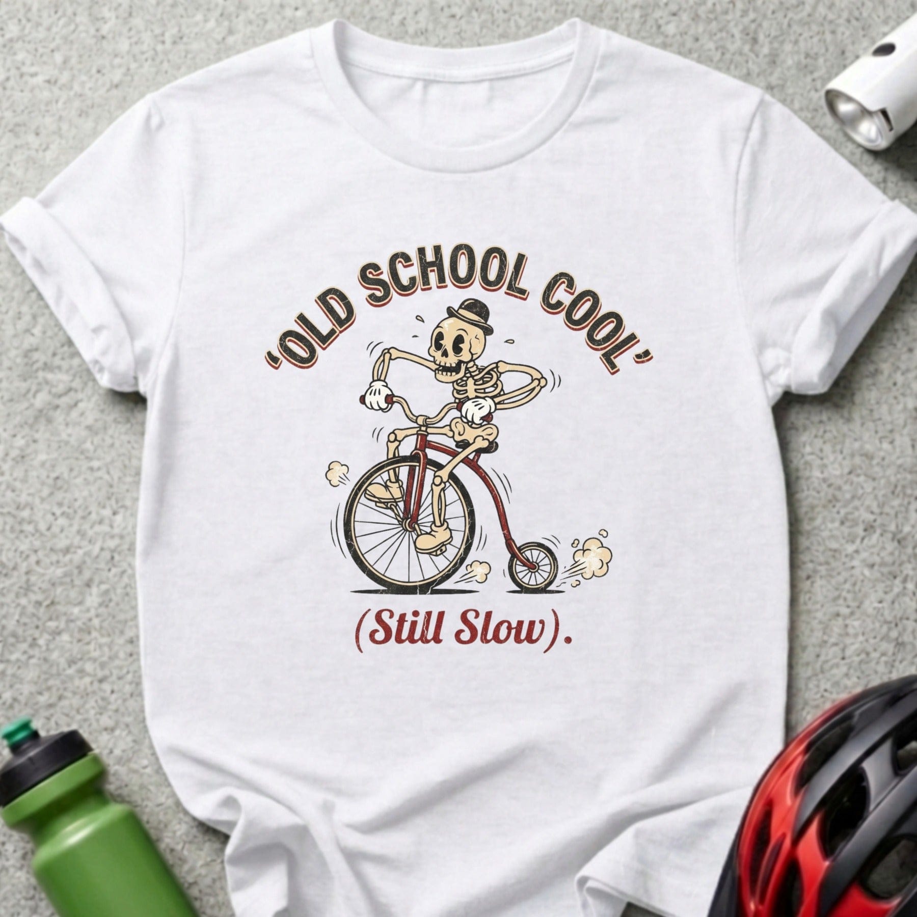 'Old School Cool' Still Slow Cyclist Graphic Tee