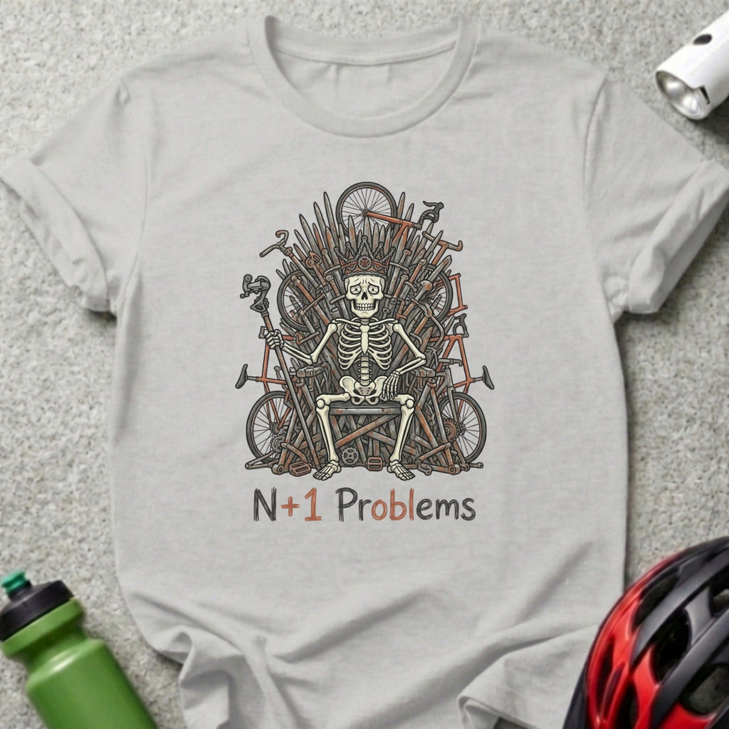 N+1 Problems Skeleton Throne Bicycle T-Shirt