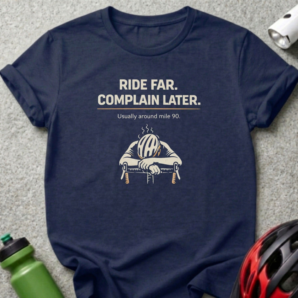 RIDE FAR. COMPLAIN LATER. Cycling Humor product type