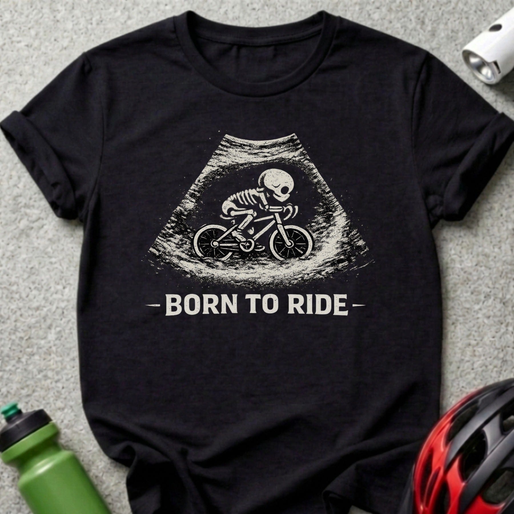 Born to Ride Skeleton Cycling Graphic Shirt