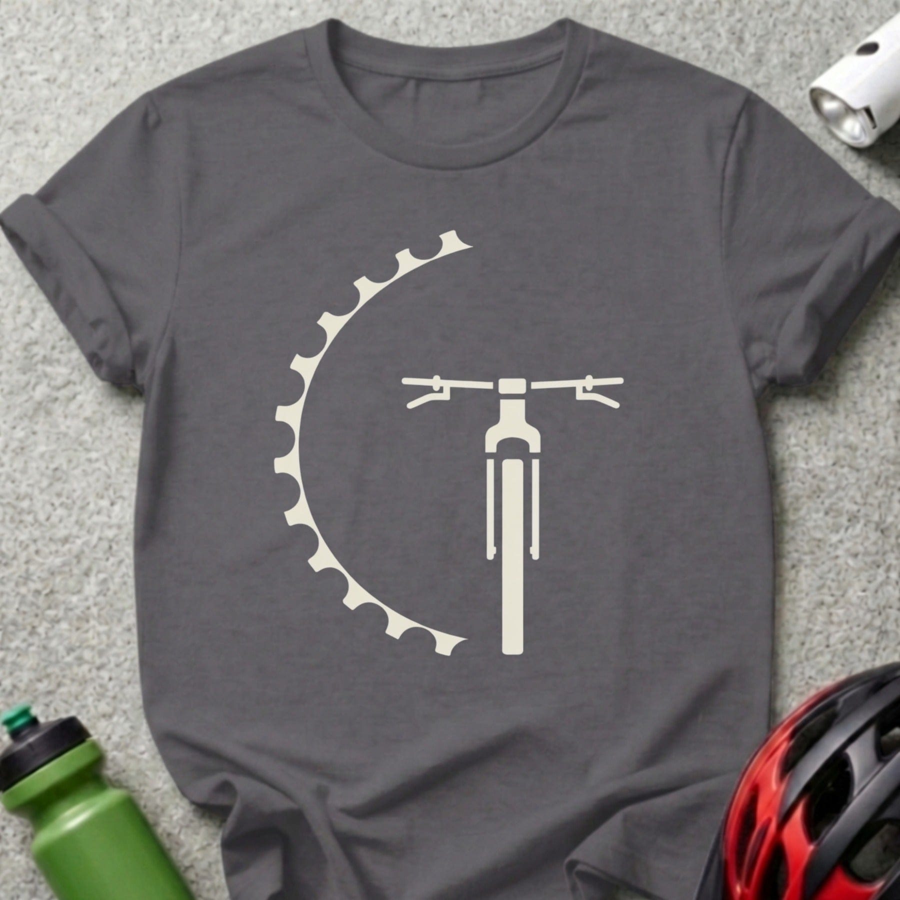 Graphic Tee with Bicycle Design Casual T-Shirt