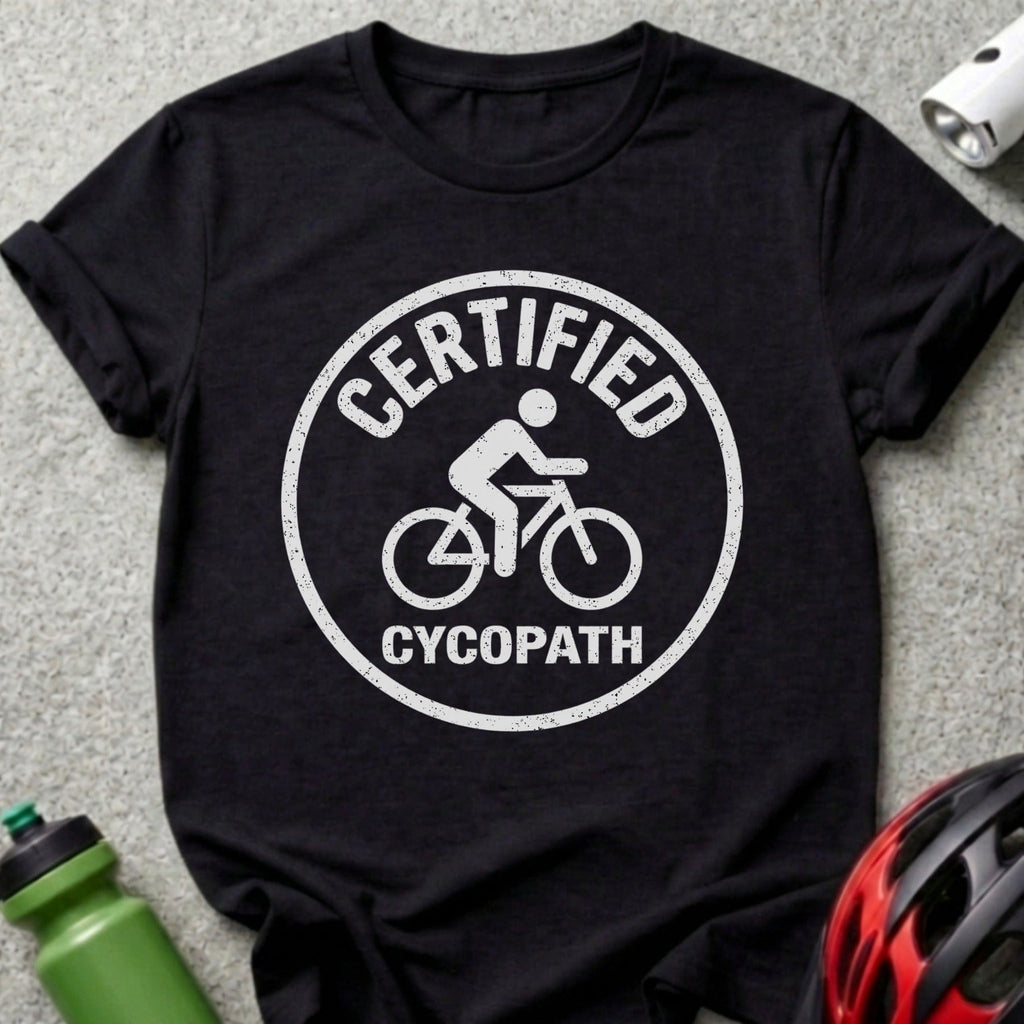 Certified Cycopath Biking Enthusiast Graphic Tee