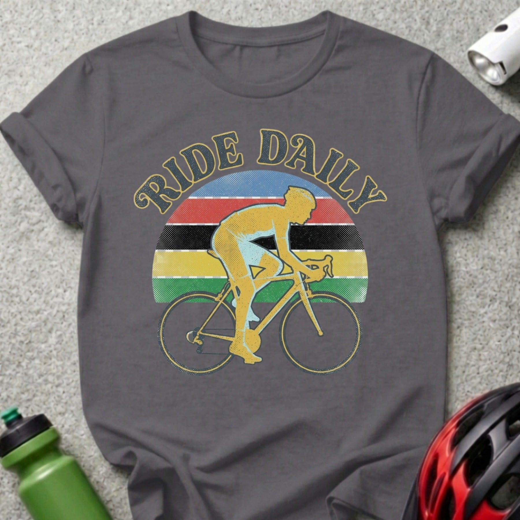 Ride Daily Retro Bicycle Graphic Tee Shirt