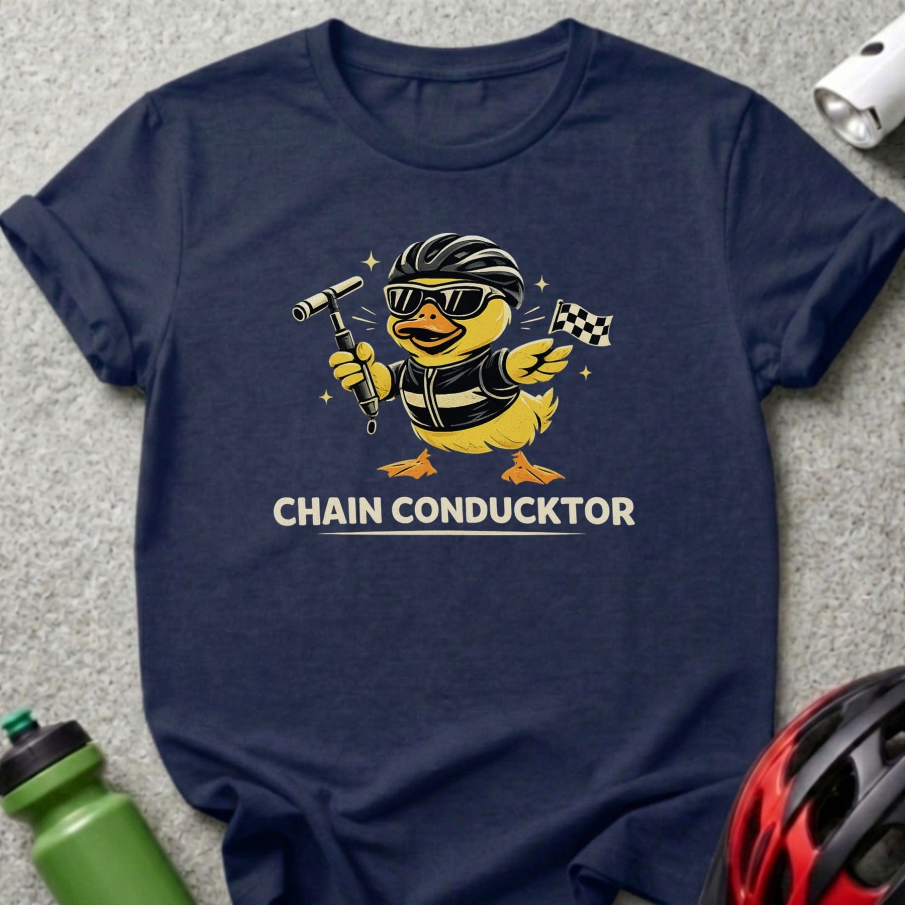 Chain ConDucktor Cycling Themed Graphic T-shirt