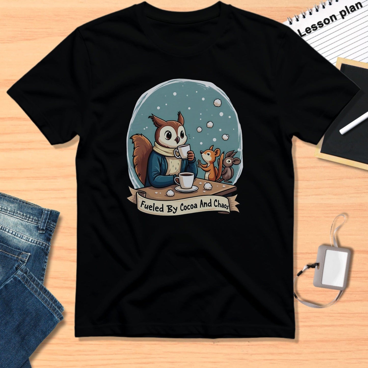 Fueled By Cocoa And Chaos Shirt with Cute Animal Design