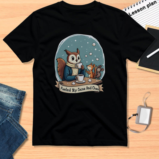 Fueled By Cocoa And Chaos Shirt with Cute Animal Design