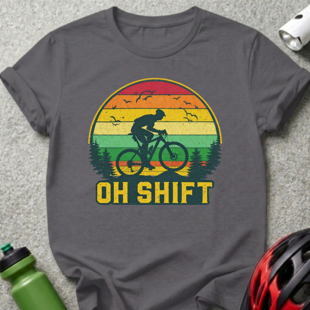 Oh Shift Cycling T-Shirt Vintage Bicycle Art Tee