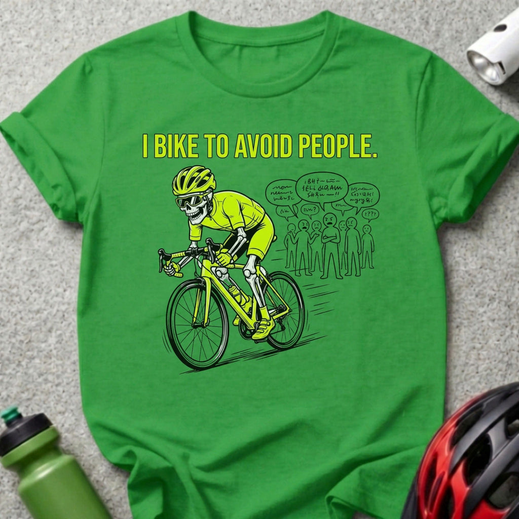 I Bike to Avoid People Rider Illustration T-shirt