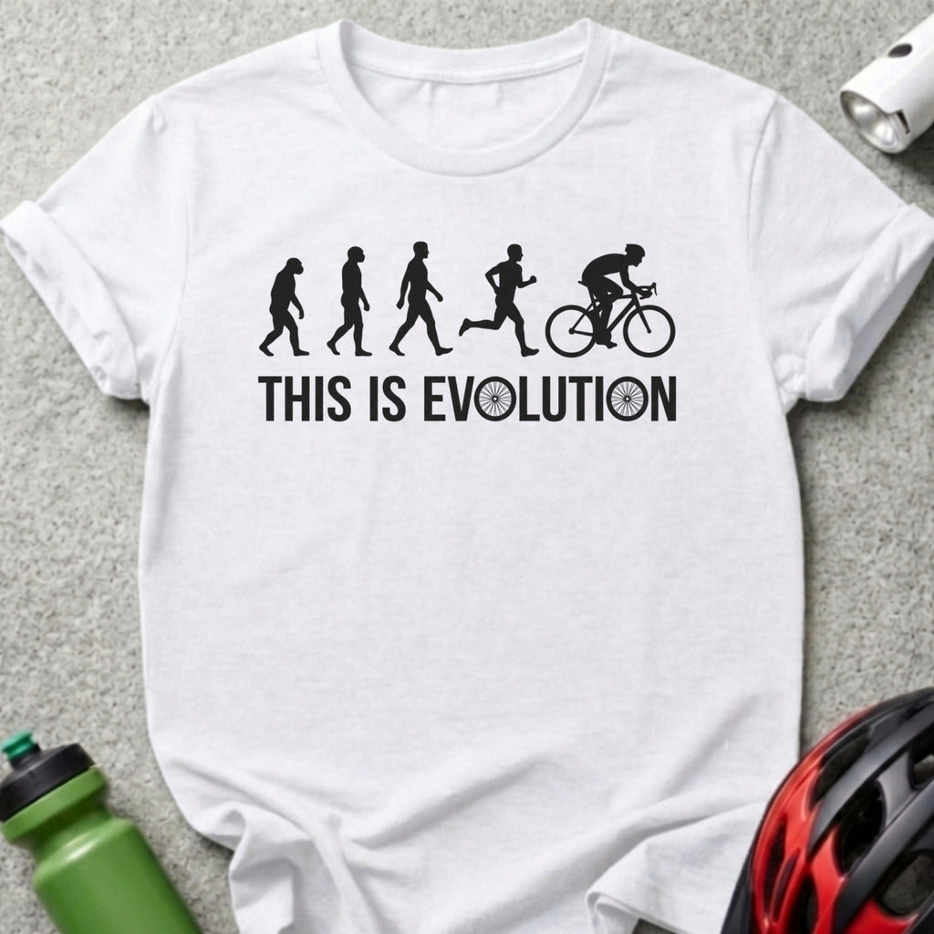 This Is Evolution Graphic Tee for Cycling Enthusiasts