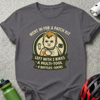 T-shirt with text "Went in for a patch kit, left with 2 bikes".