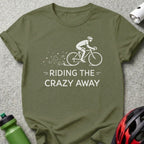 Riding The Crazy Away Cyclist Graphic Tee