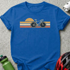 Retro Bicycle Design Shirt with Sunset Graphic