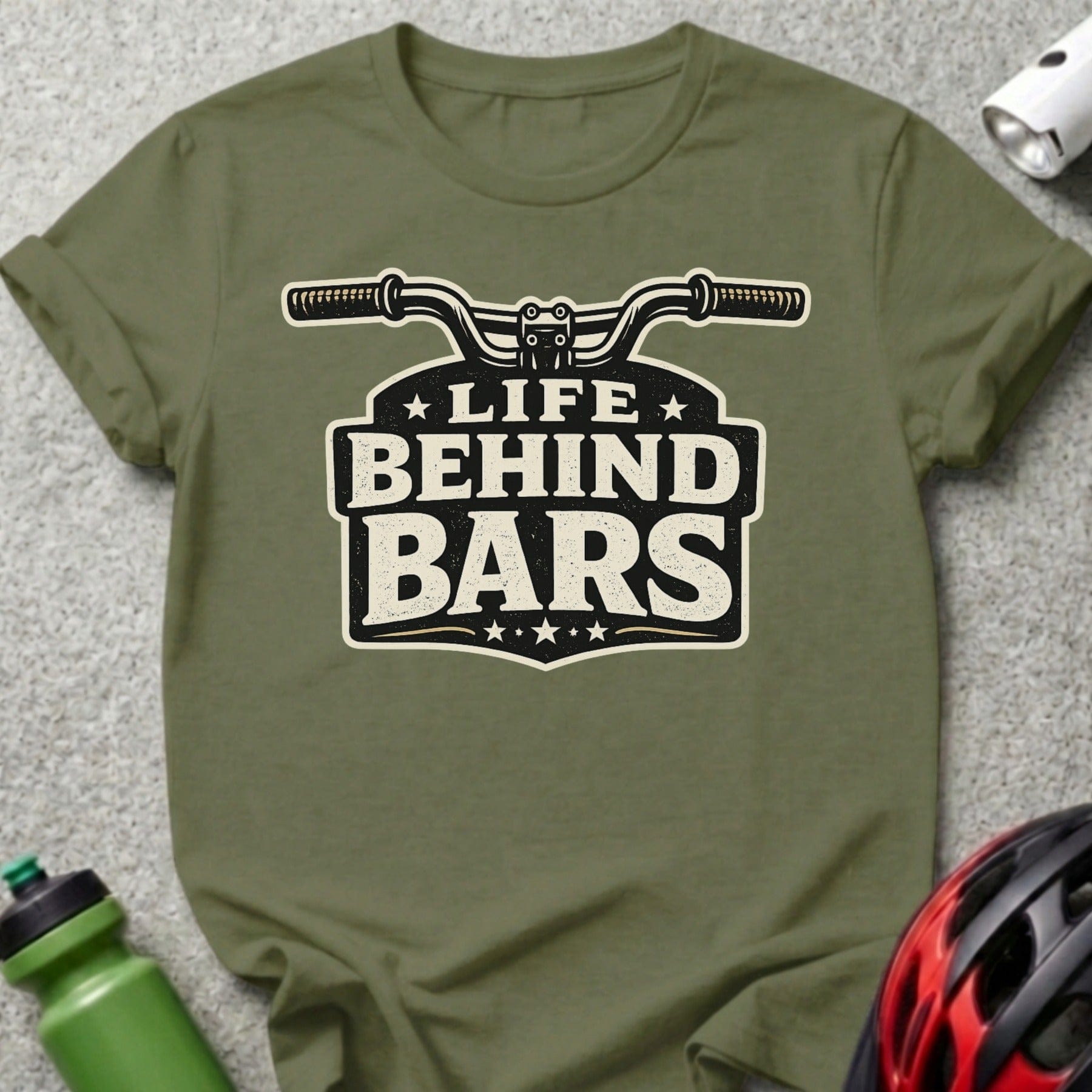 Life Behind Bars Bike Handlebar Design T-shirt