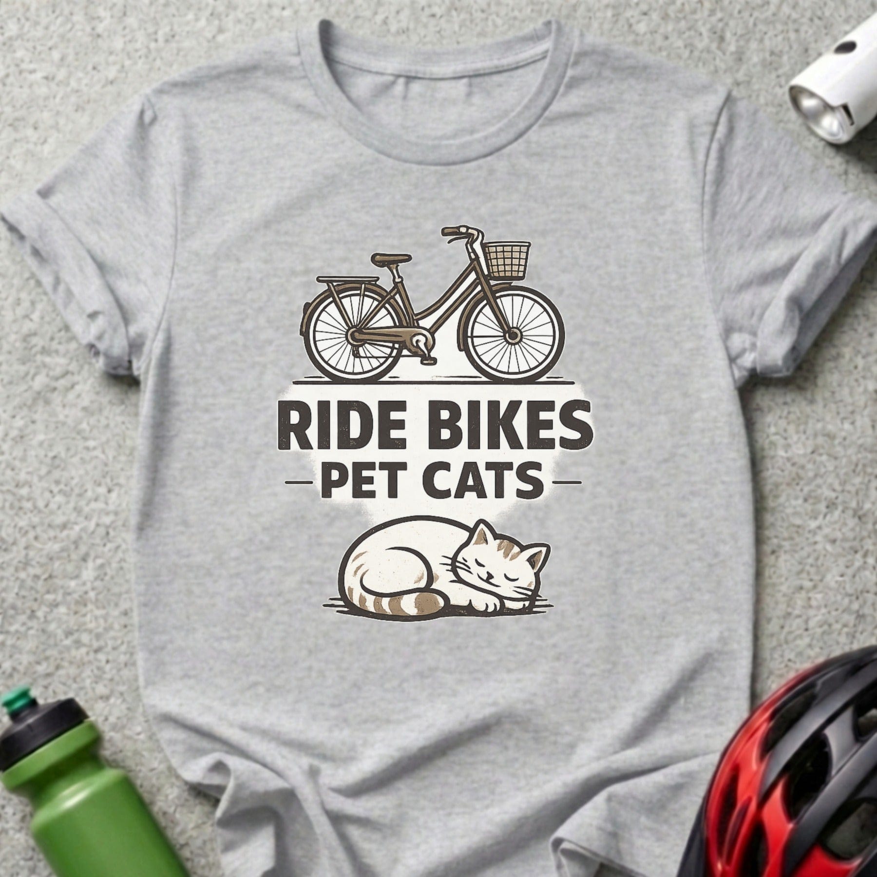 Ride Bikes Pet Cats Bicycle and Cat Graphic Shirt