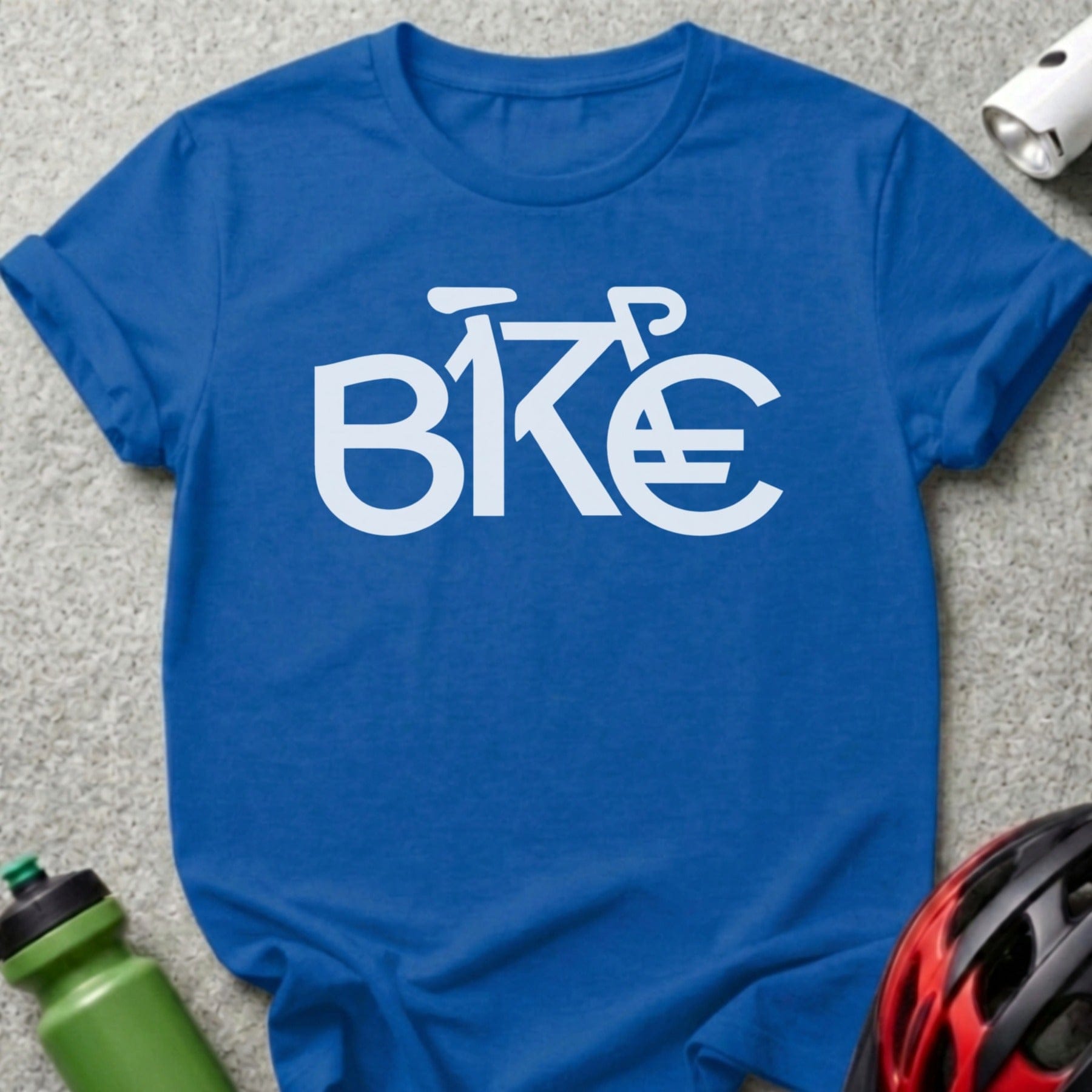 Creative Bike Design Blue T-shirt for Cyclists