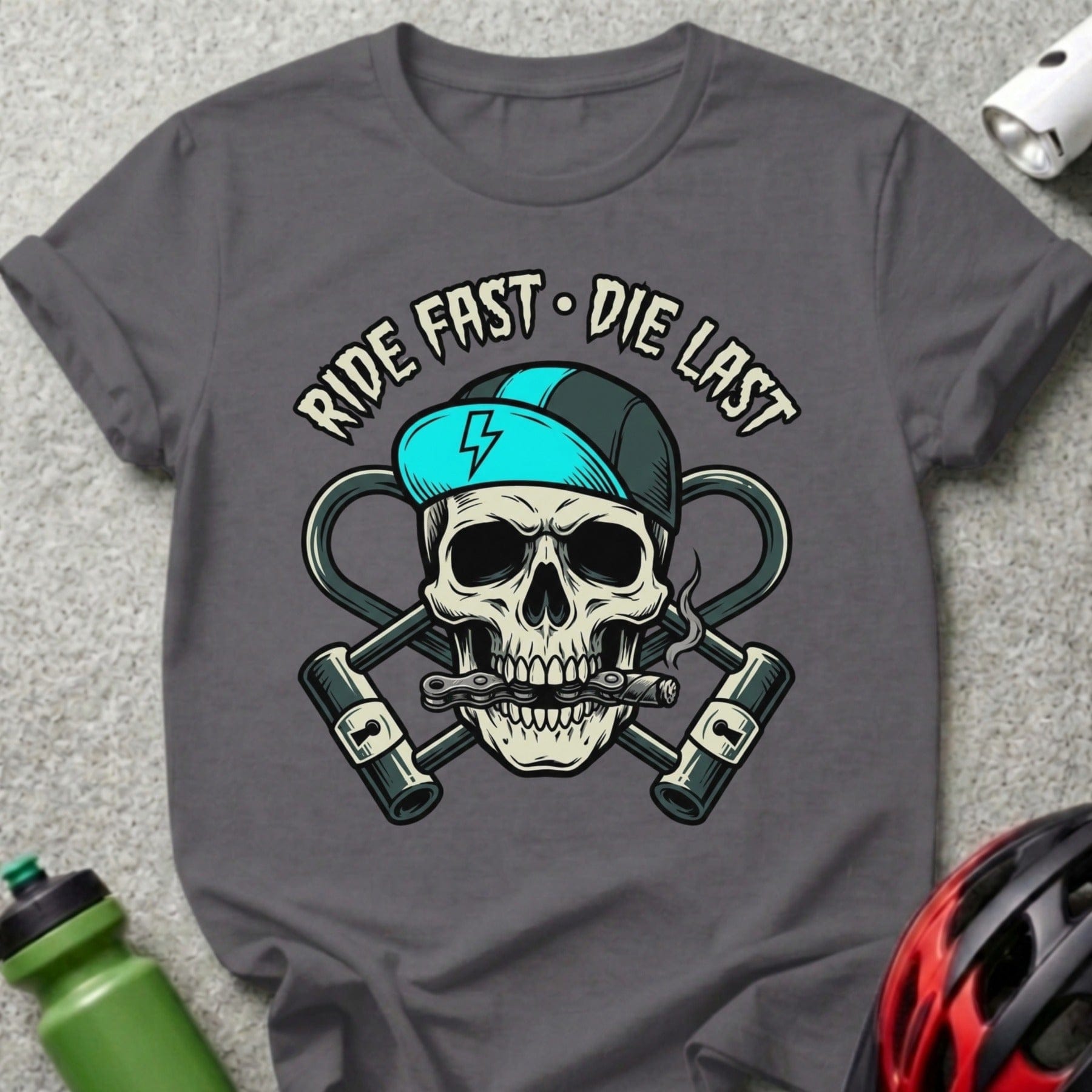 Ride Fast Die Last Skull Graphic T-Shirt