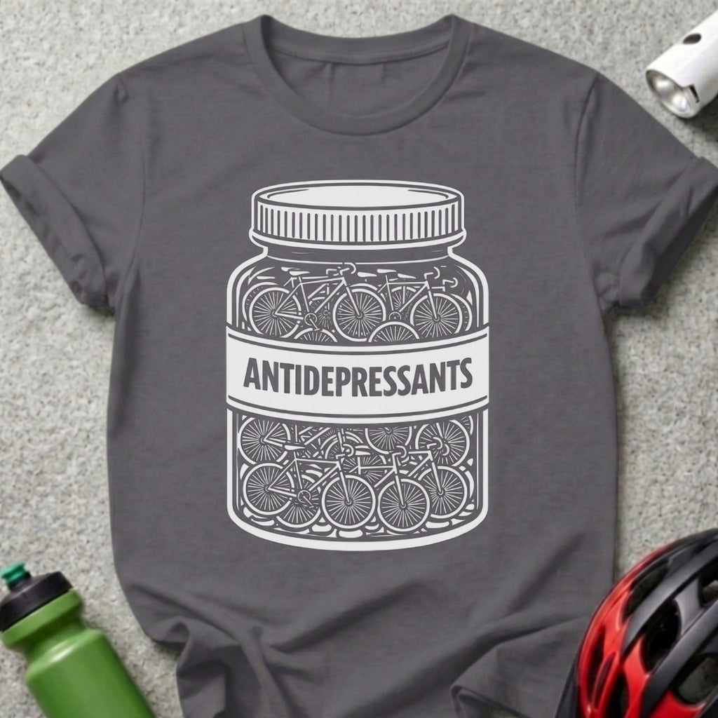 Antidepressants Bike Jar Art Graphic T-Shirt