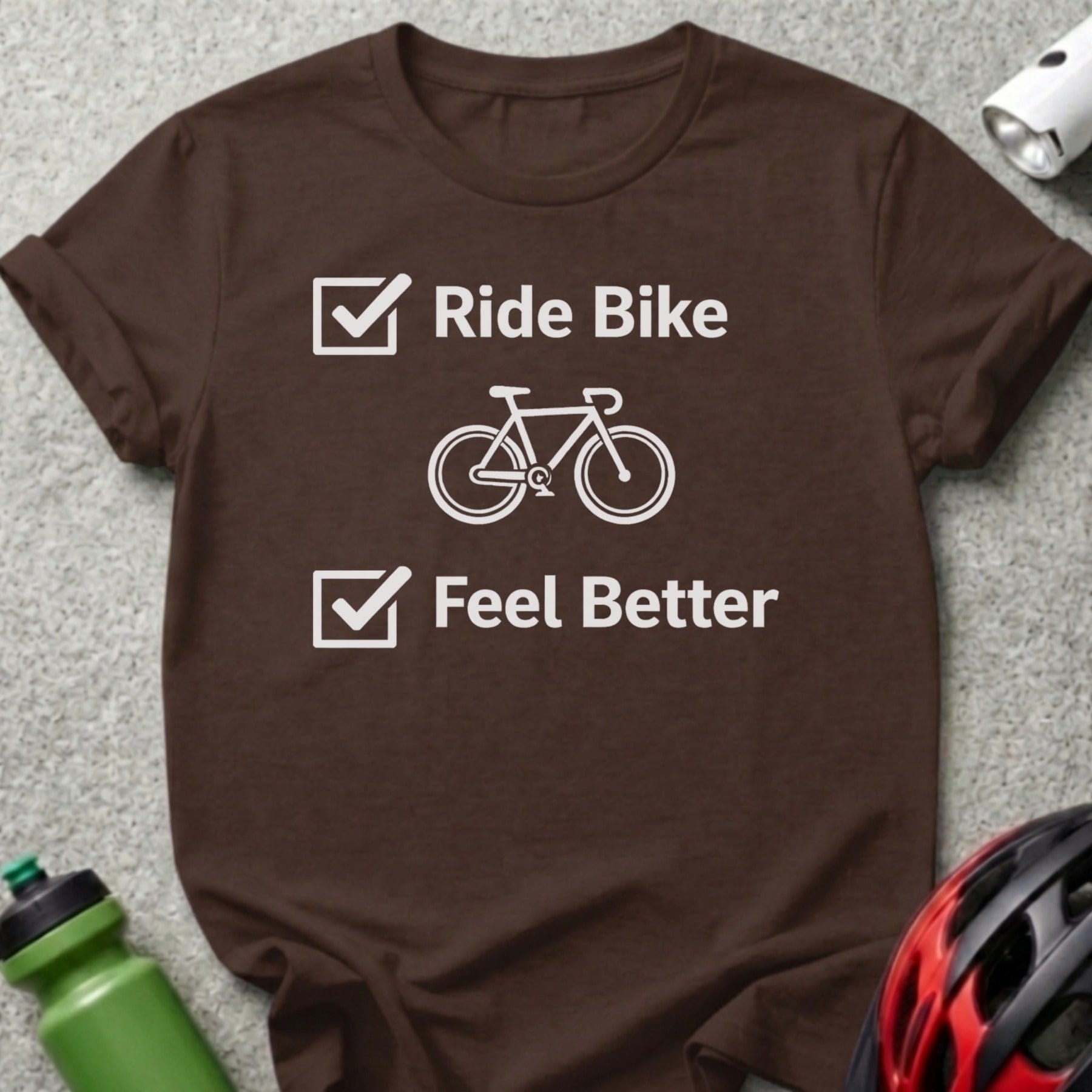 Ride Bike Feel Better Checkmark Graphic Shirt