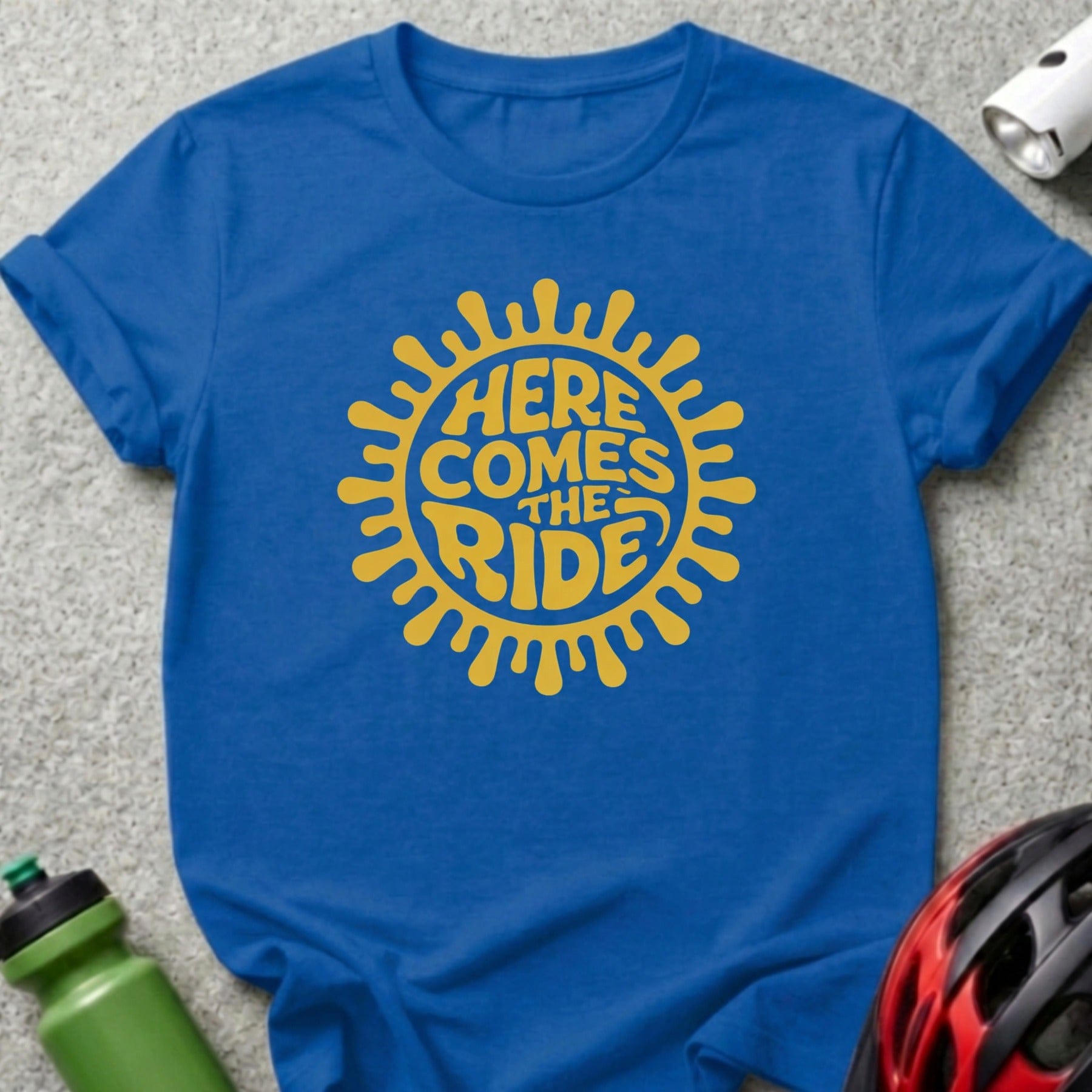 Here Comes The Ride Blue Casual Tee Shirt