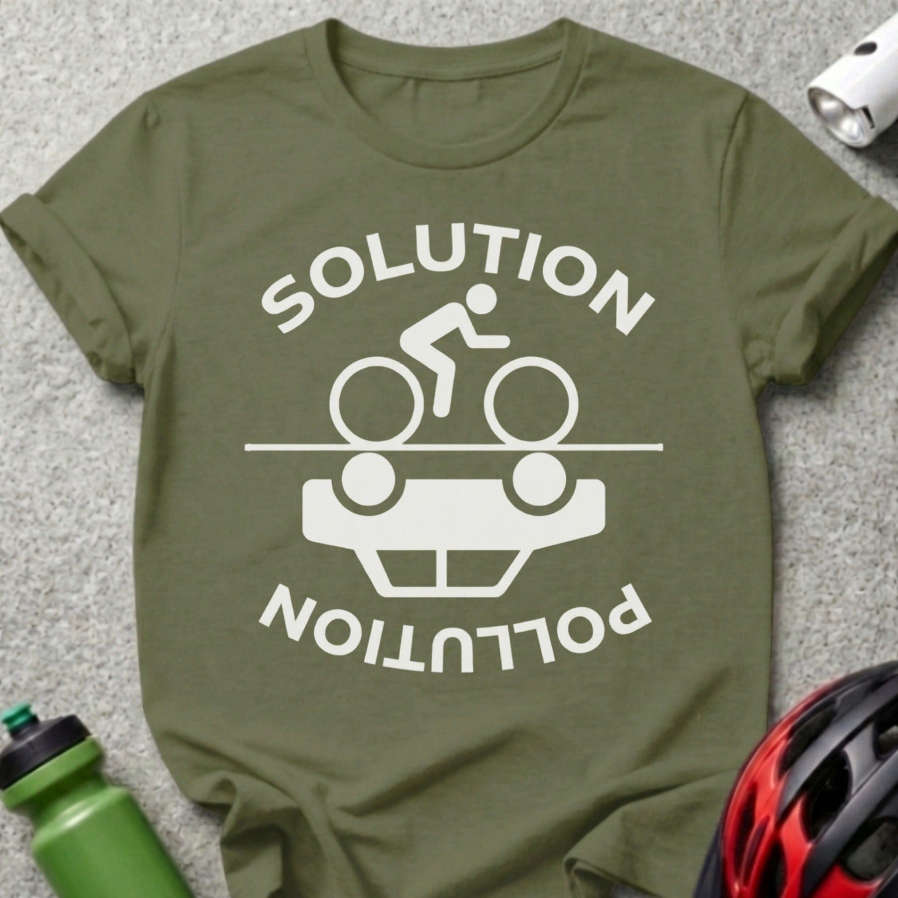 Solution Pollution Bicycle Graphic T-Shirt