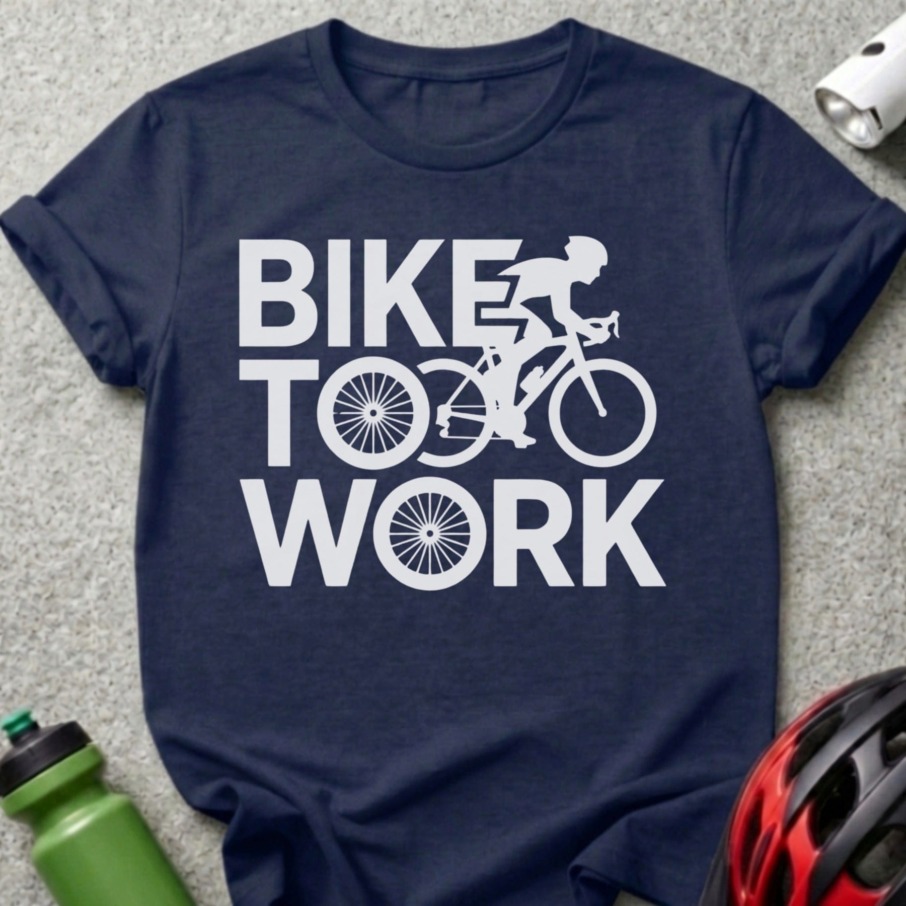 Bike To Work Shirt with Cyclist Graphic Design