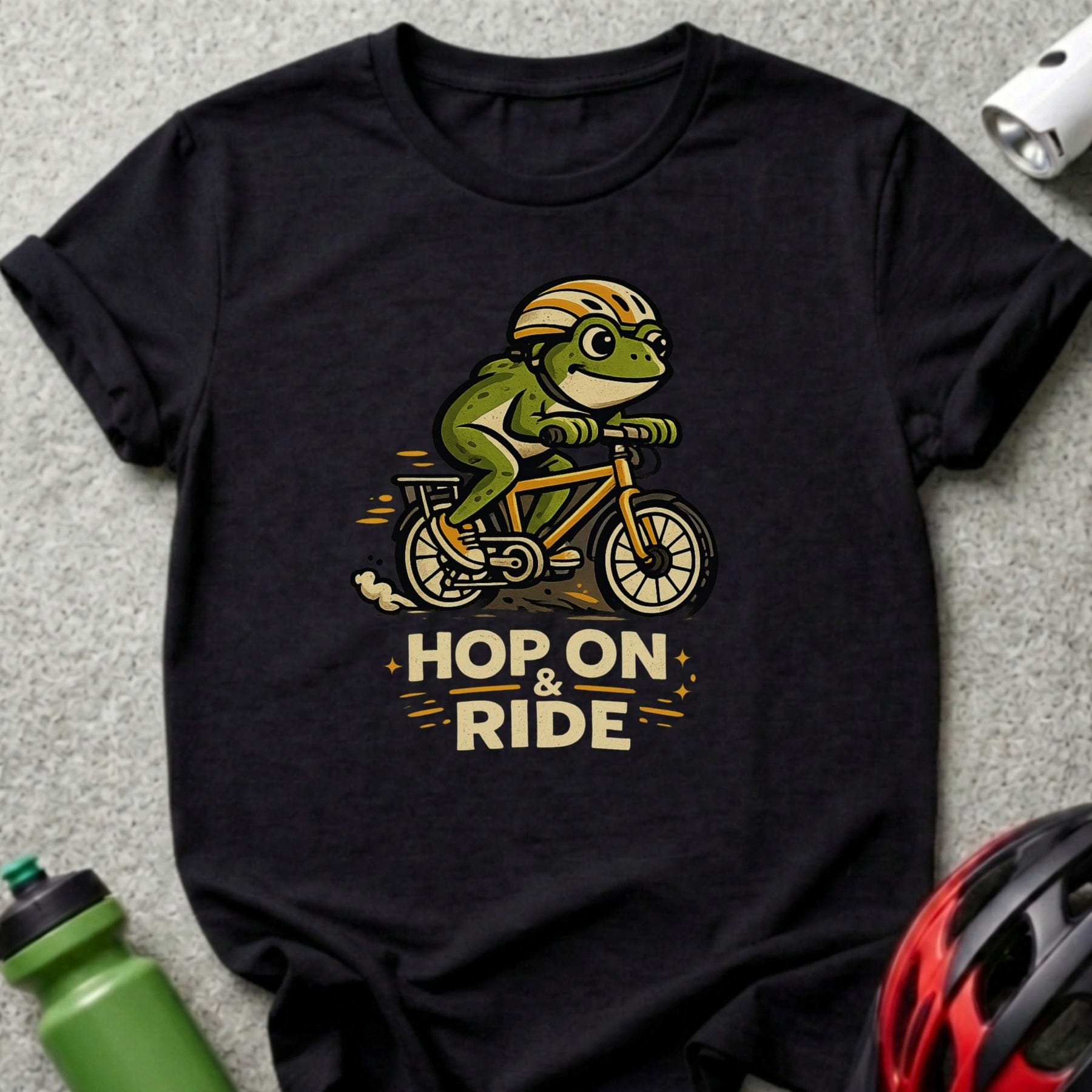 Hop On and Ride Graphic Frog Cycling T-Shirt