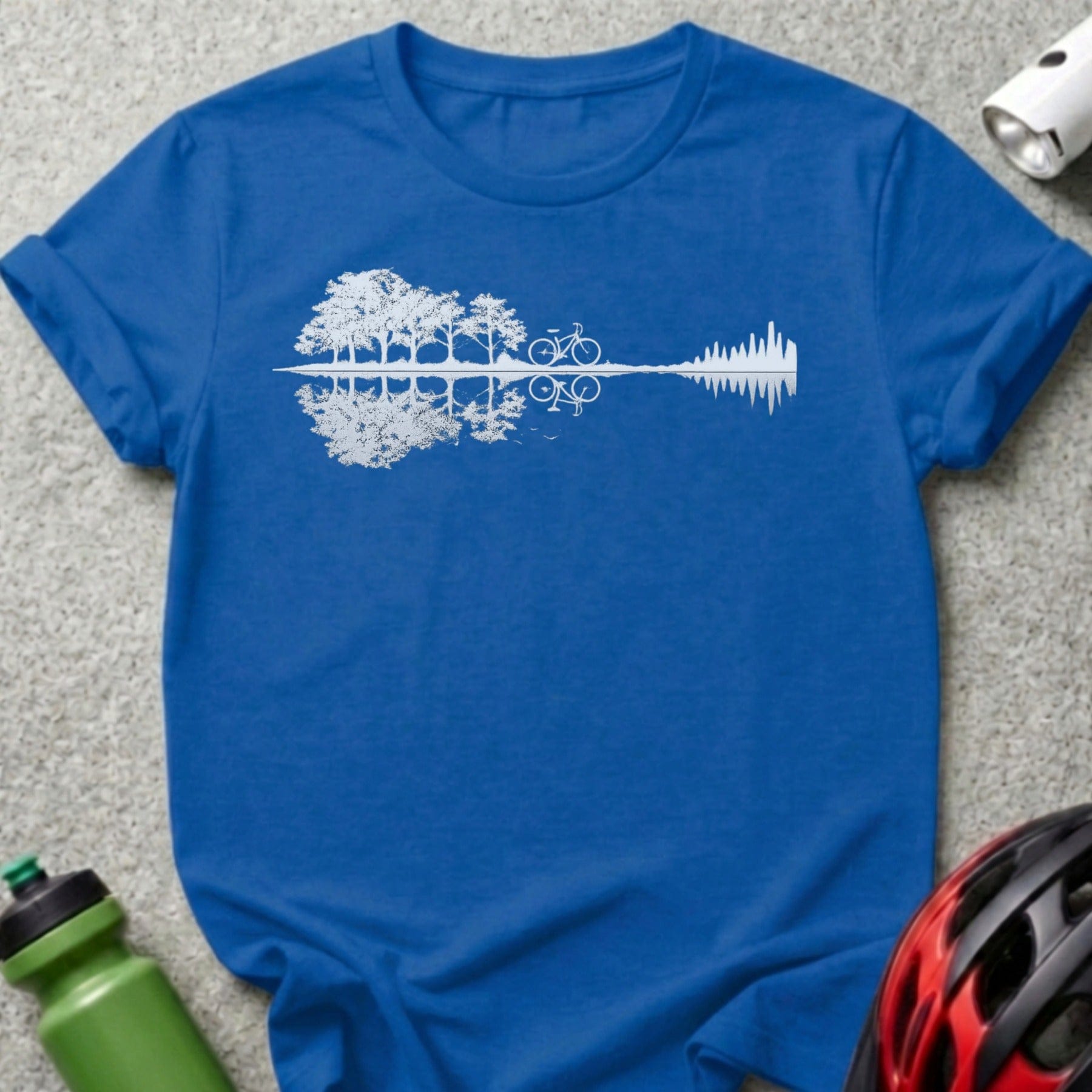 Bicycle and Trees Reflection Graphic T-Shirt