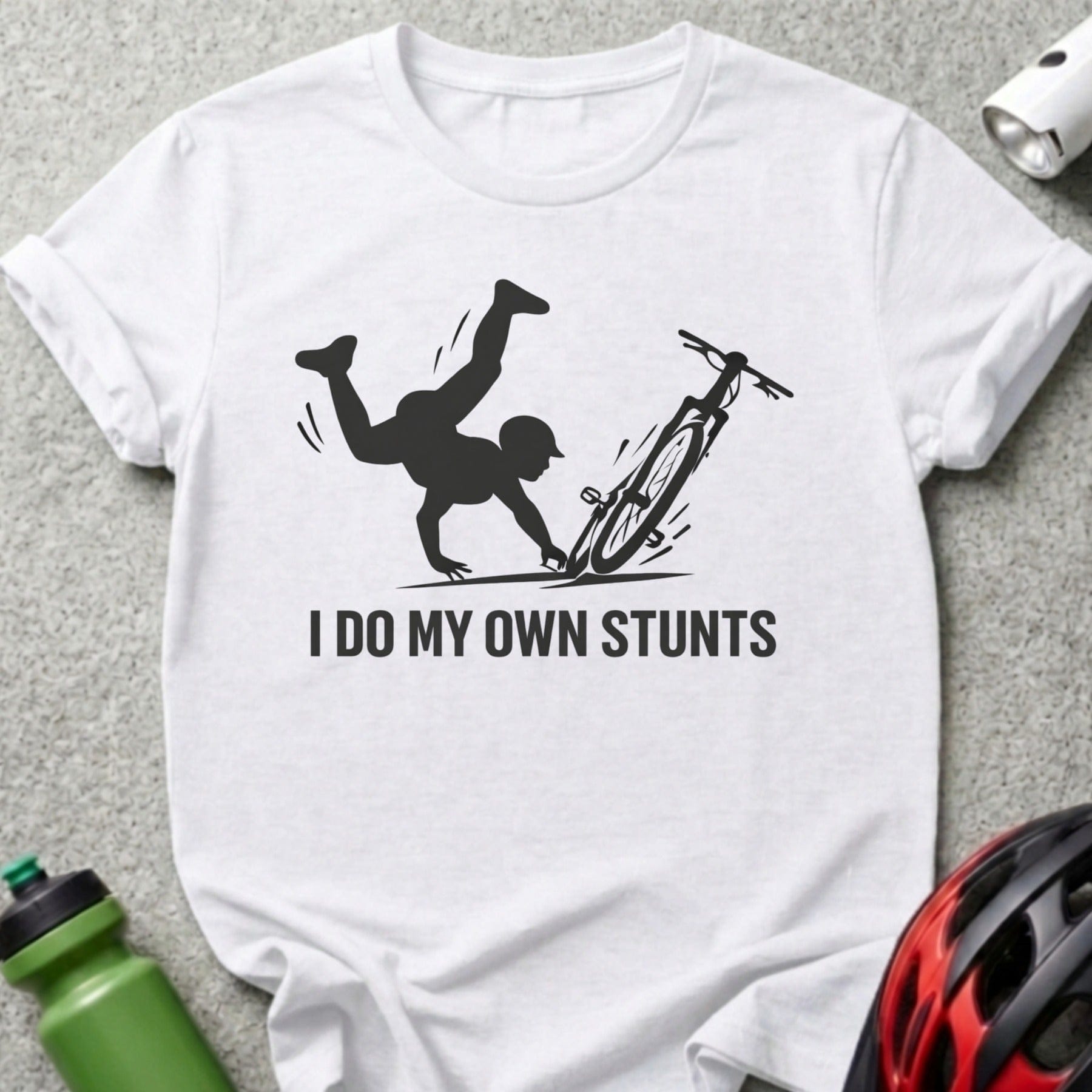 I Do My Own Stunts Bike Rider Graphic T-Shirt