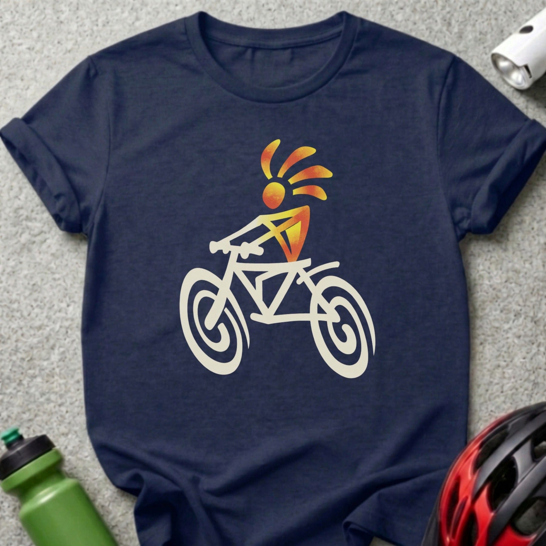 Colorful Cyclist Graphic Print Short Sleeve T-Shirt