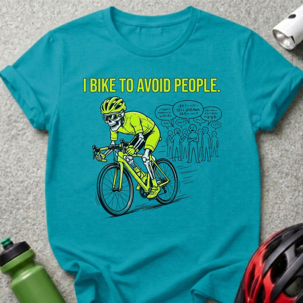 I Bike To Avoid People Funny Cycling Graphic Shirt