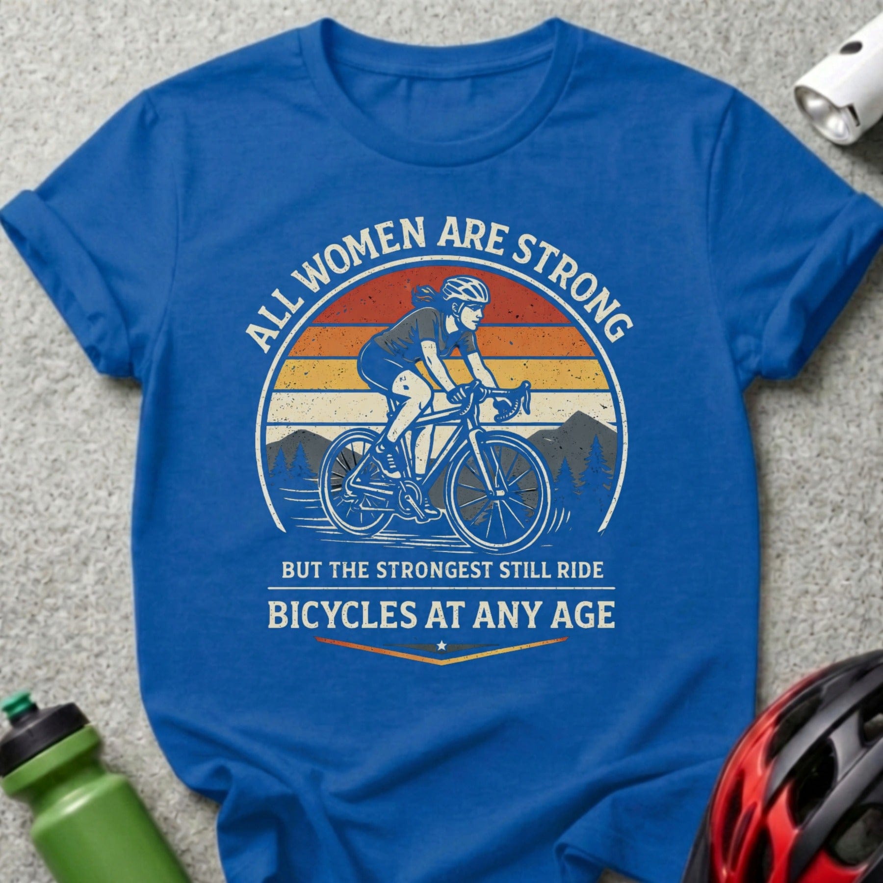 All Women Are Strong Cyclist Graphic T-Shirt