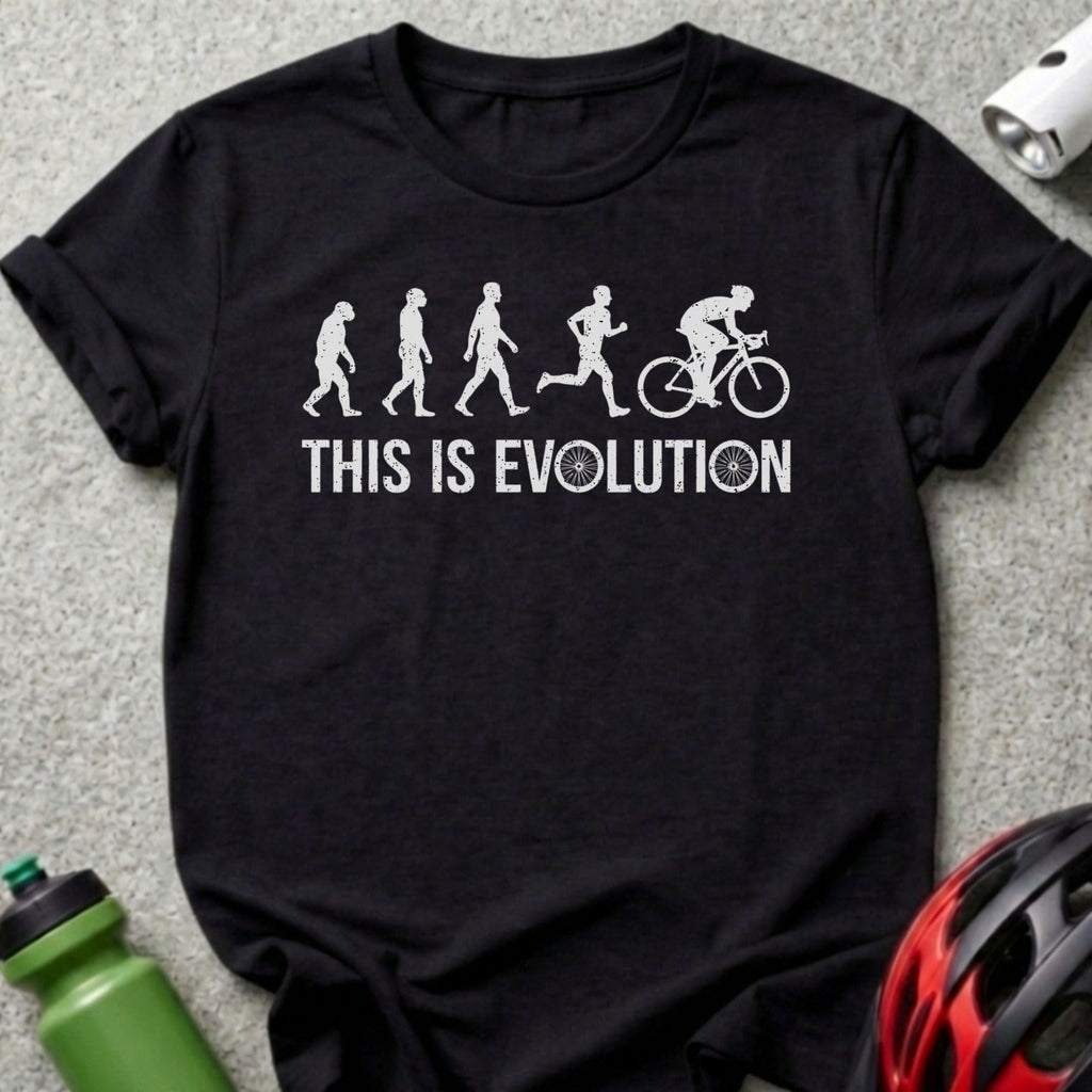 This is Evolution Bicycle Rider Graphic T-Shirt