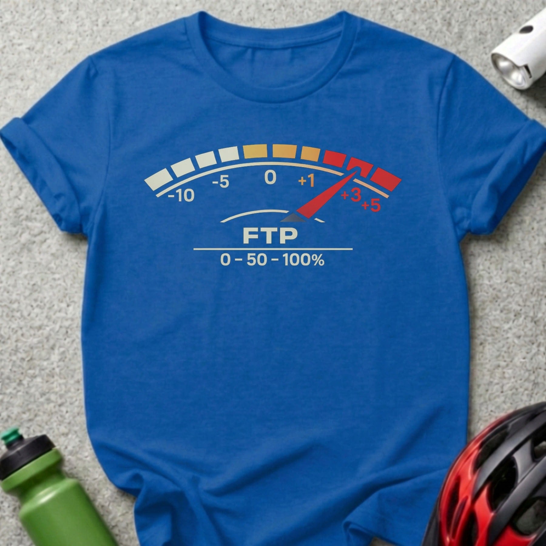 FTP Gauge Design 0 to 100 Blue Short Sleeve Shirt