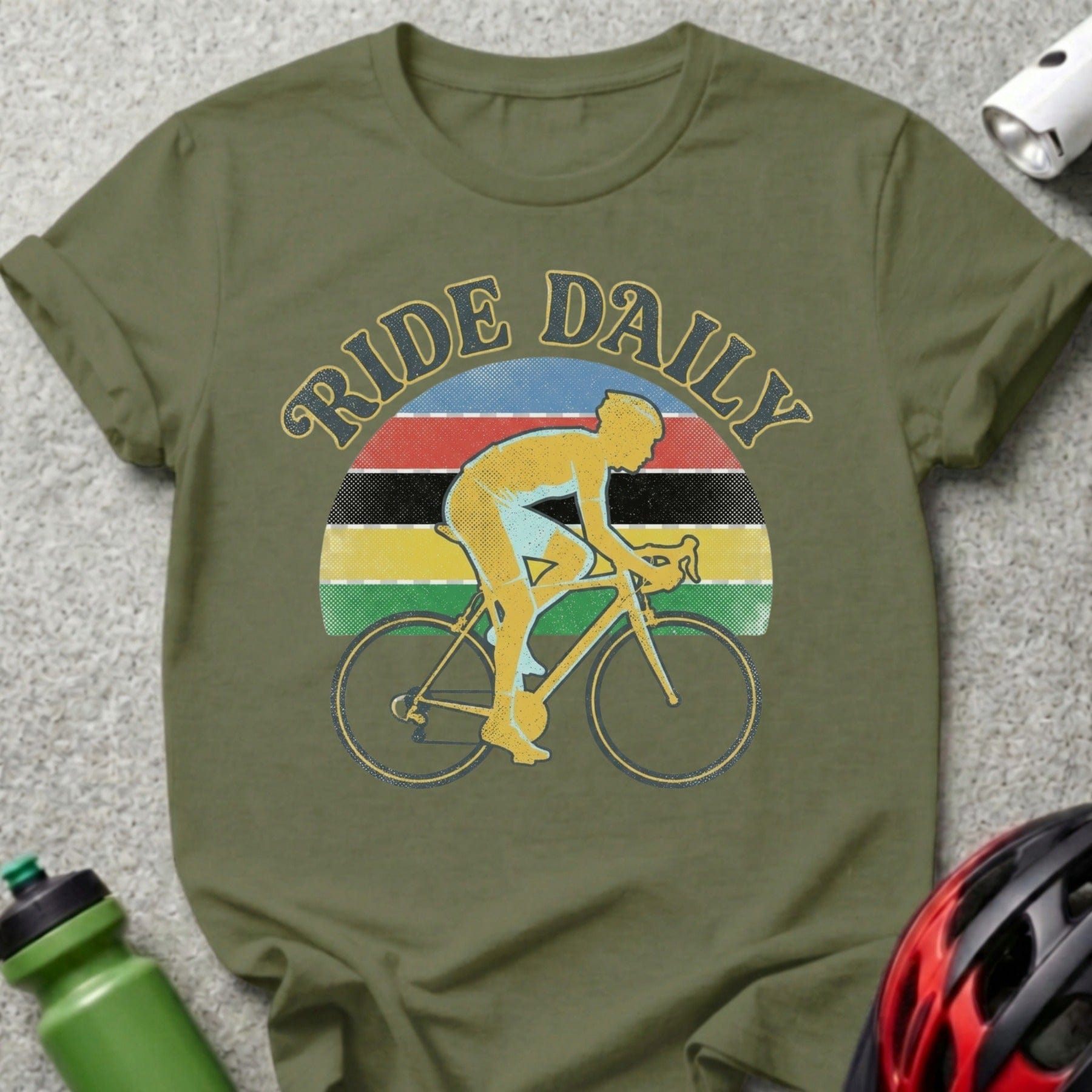 Ride Daily Vintage Style Bicycle Graphic T-Shirt