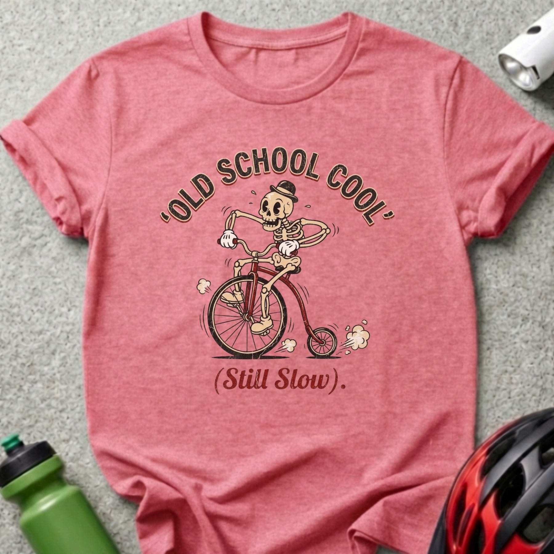 Old School Cool Still Slow Skeleton Bike Riding Shirt