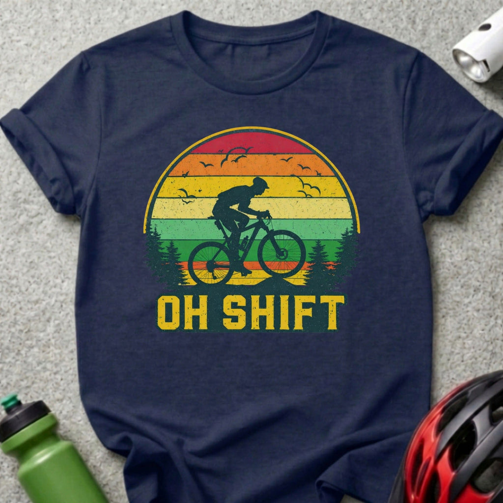 Oh Shift Funny Cyclist Graphic Tee