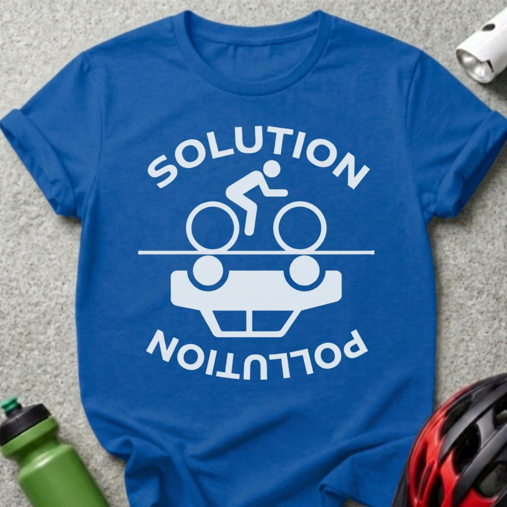 Solution Pollution Cyclist and Car Graphic Shirt