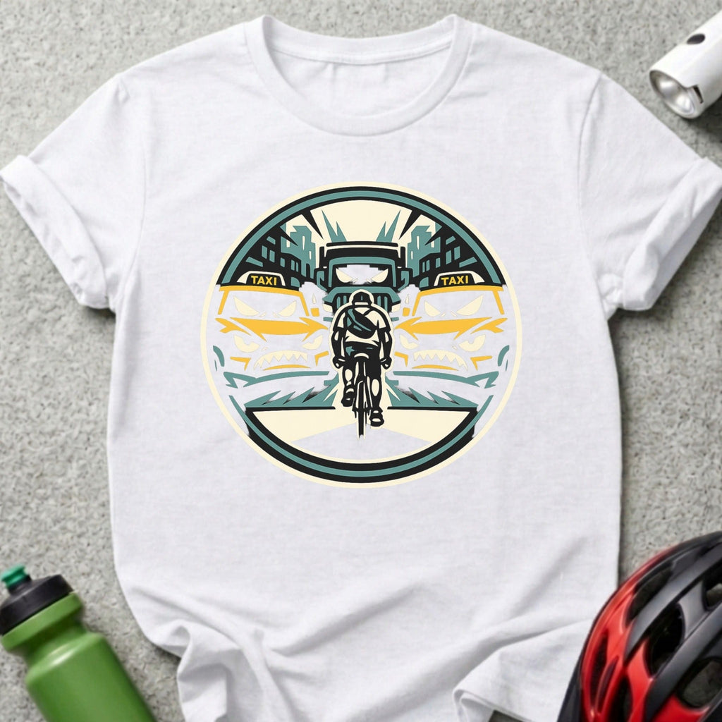 Cyclist Adventure Cityscape Graphic T-Shirt
