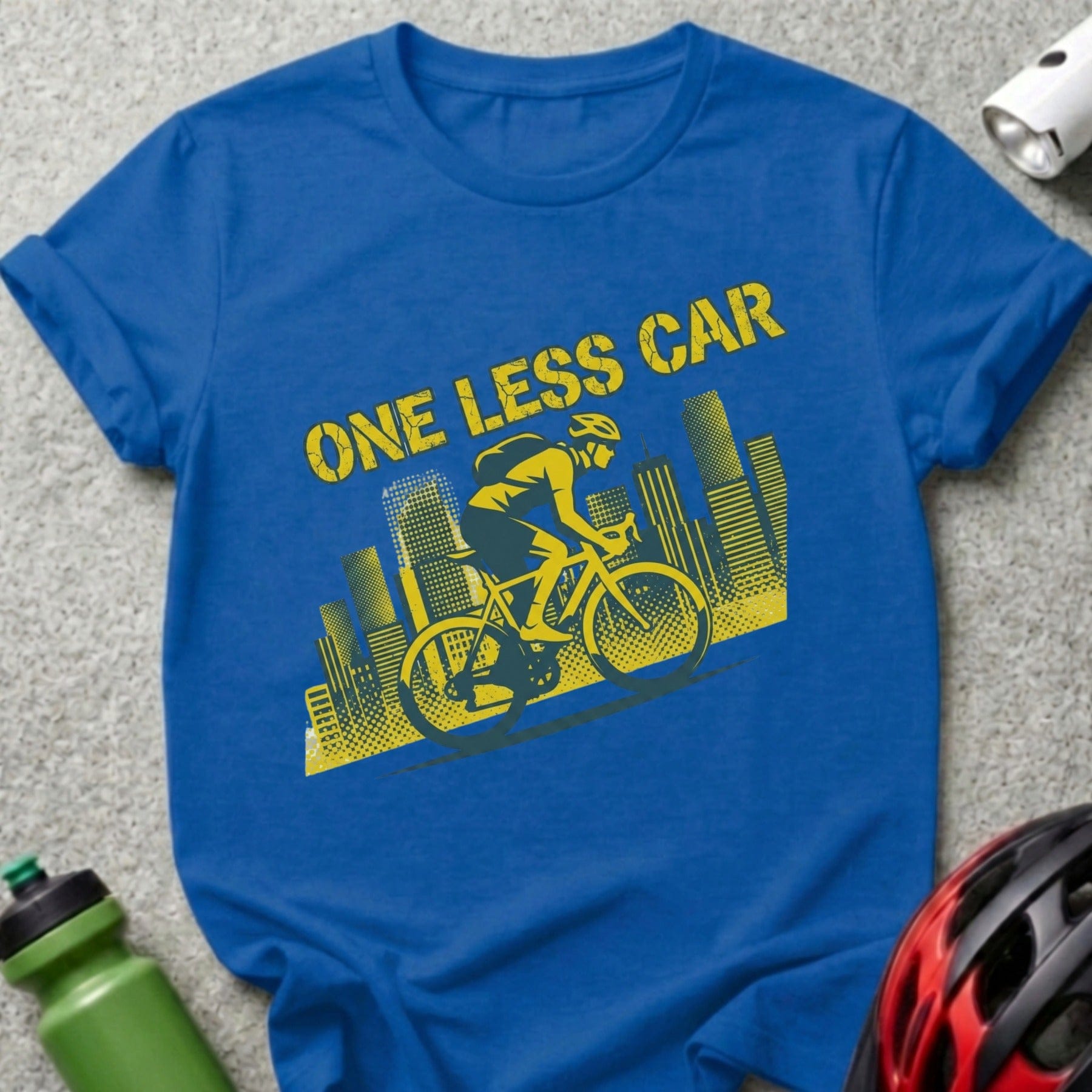 One Less Car City Cyclist Graphic Tee Shirt