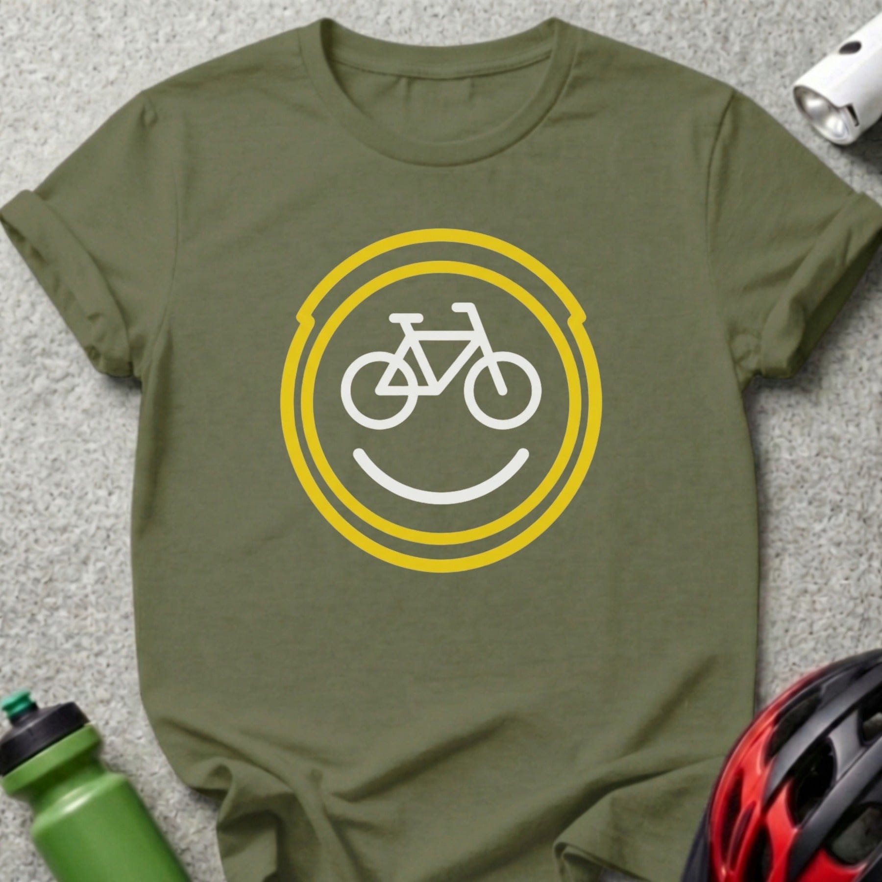 Bicycle Icon with Smile Design T-Shirt for Cyclists