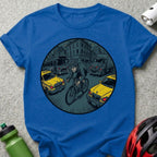 Urban Cyclist Battling Traffic Graphic T-shirt