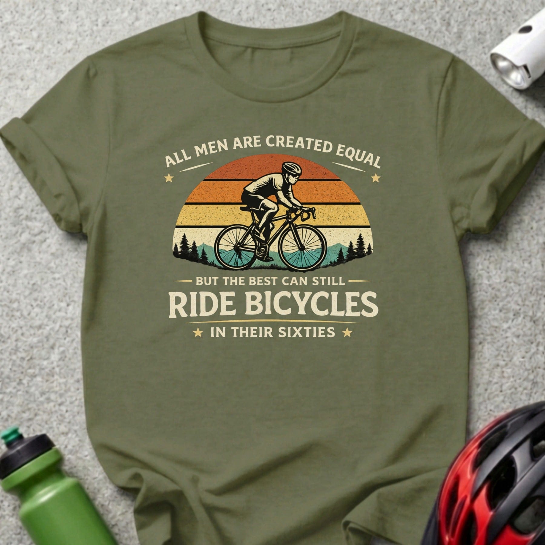 All Men Are Created Equal Ride Bicycles In Sixties Tee