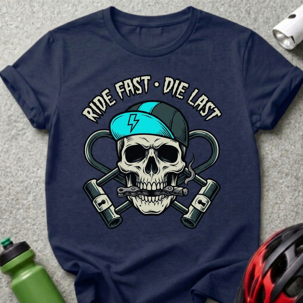 Ride Fast Die Last Skull Graphic T-Shirt